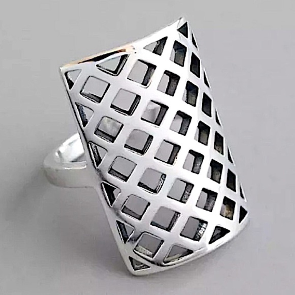 NEW STERLING SILVER BOHO GEOMETRIC ADJUSTABLE RING
